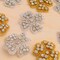 6 Pieces 1.5" Silver Rhinestone Flower Applique Patch Iron On Beaded Embellishment Craft